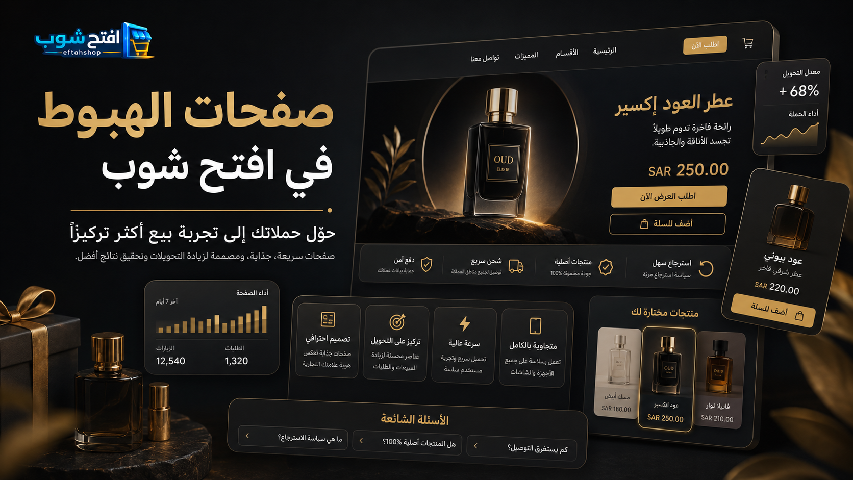 صفحات هبوط للمتاجر الإلكترونية | افتح شوب