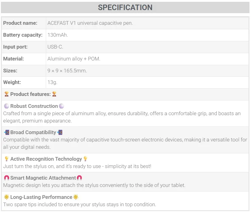 ACEFAST-Universal-Capacitive-V1-Touch-Pen-USB-C-for-iPAD-Specifications.webp